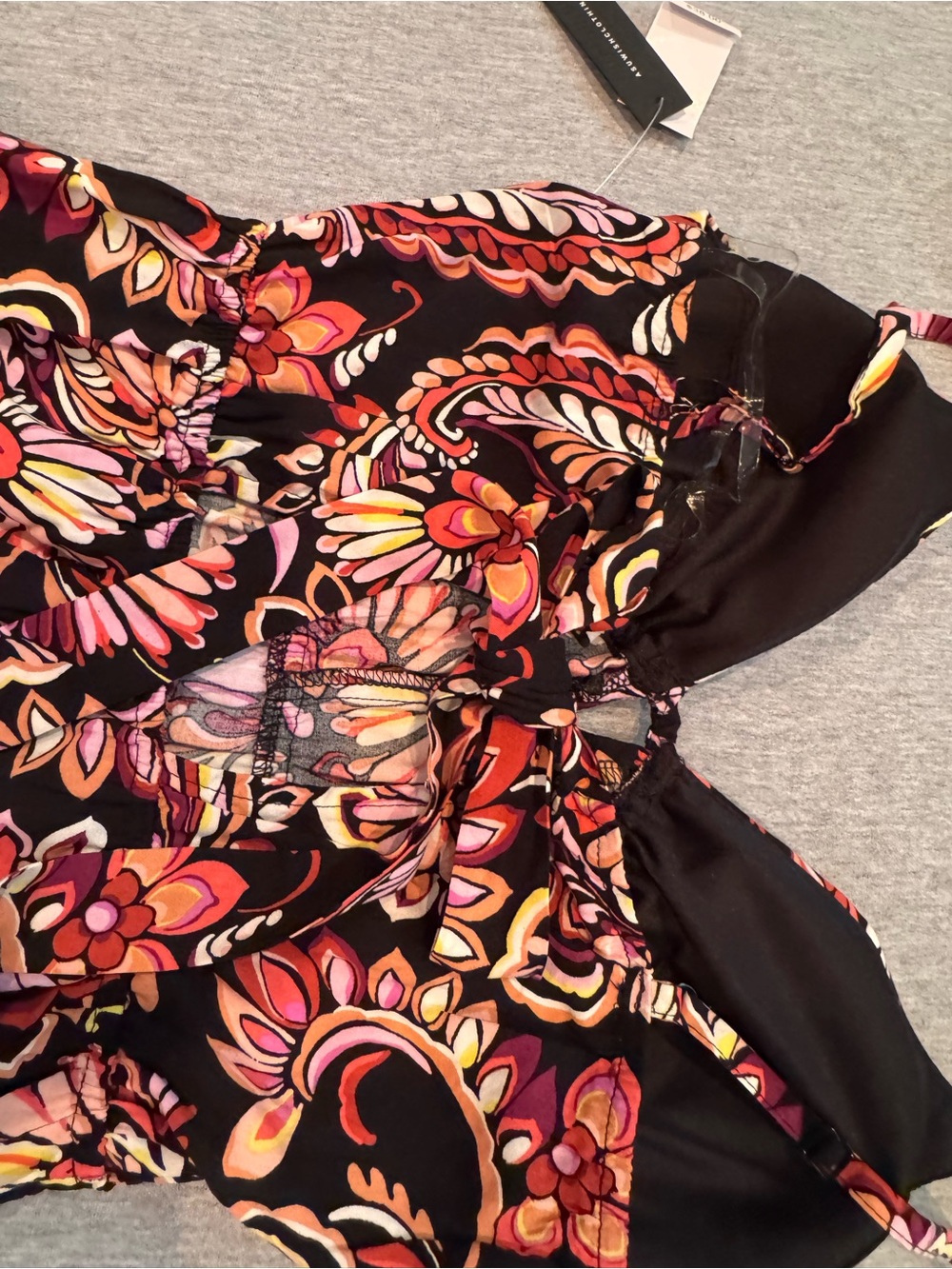 Wish Pink Floral Spaghetti-Strap Maxi Dress on Black - Picture 6 of 8